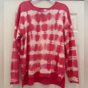Design History Pink and White Tie-Dye Sweater